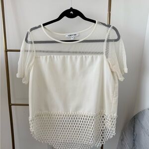 Elizabeth and James Ivory Mesh Blouse